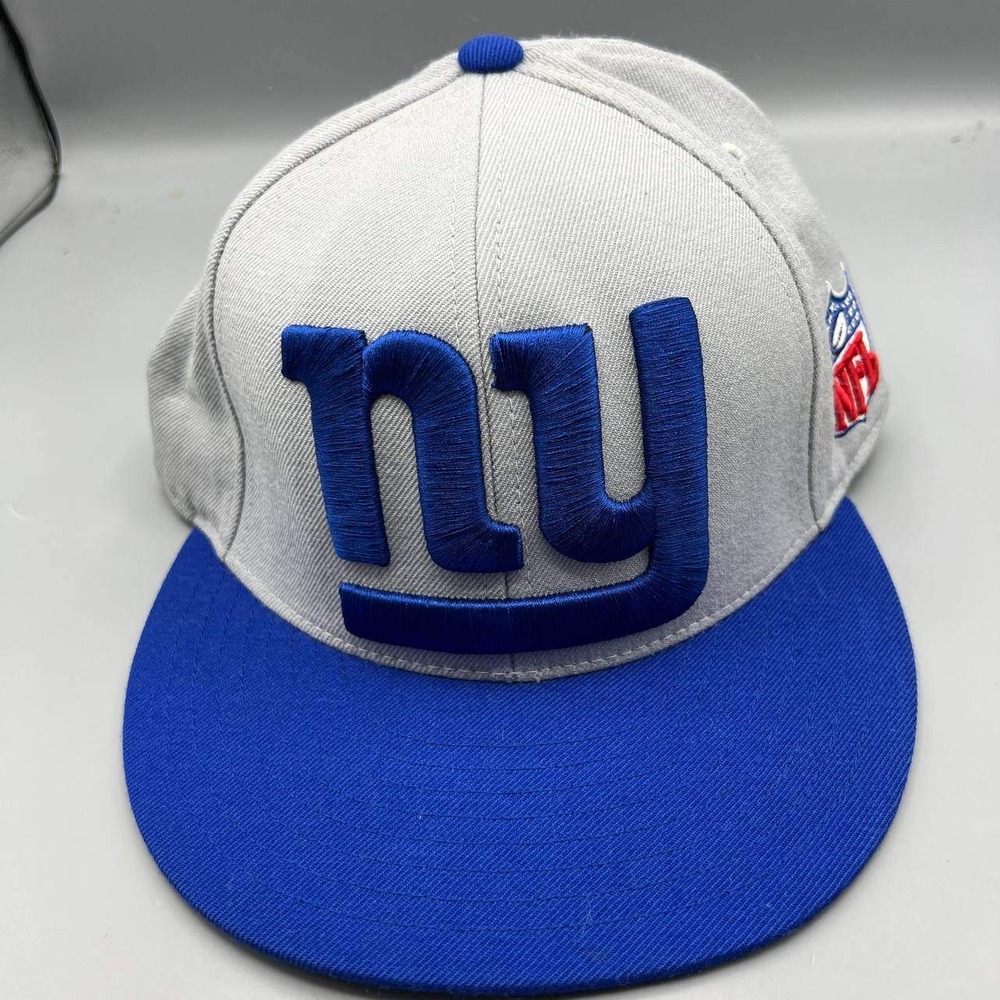 New York‎ Giants Hat Men 7 3/8 Gray Blue NFL Mitchell & Ness Hat Fitted Cap